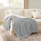 Jacquard Flauschige Sherpa Decke mit Streifenmuster