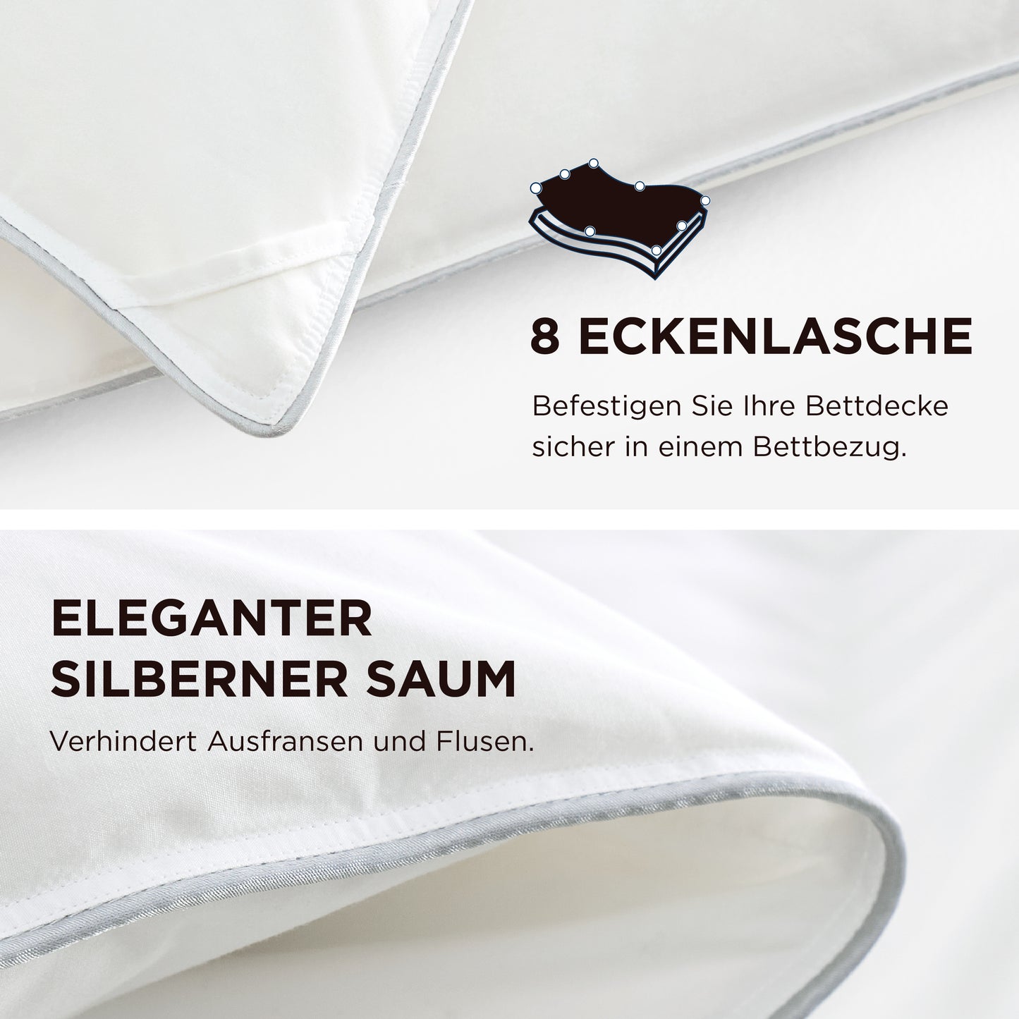 Daunenbettdecke – 90% Daunen, Bezug aus 100% Baumwolle