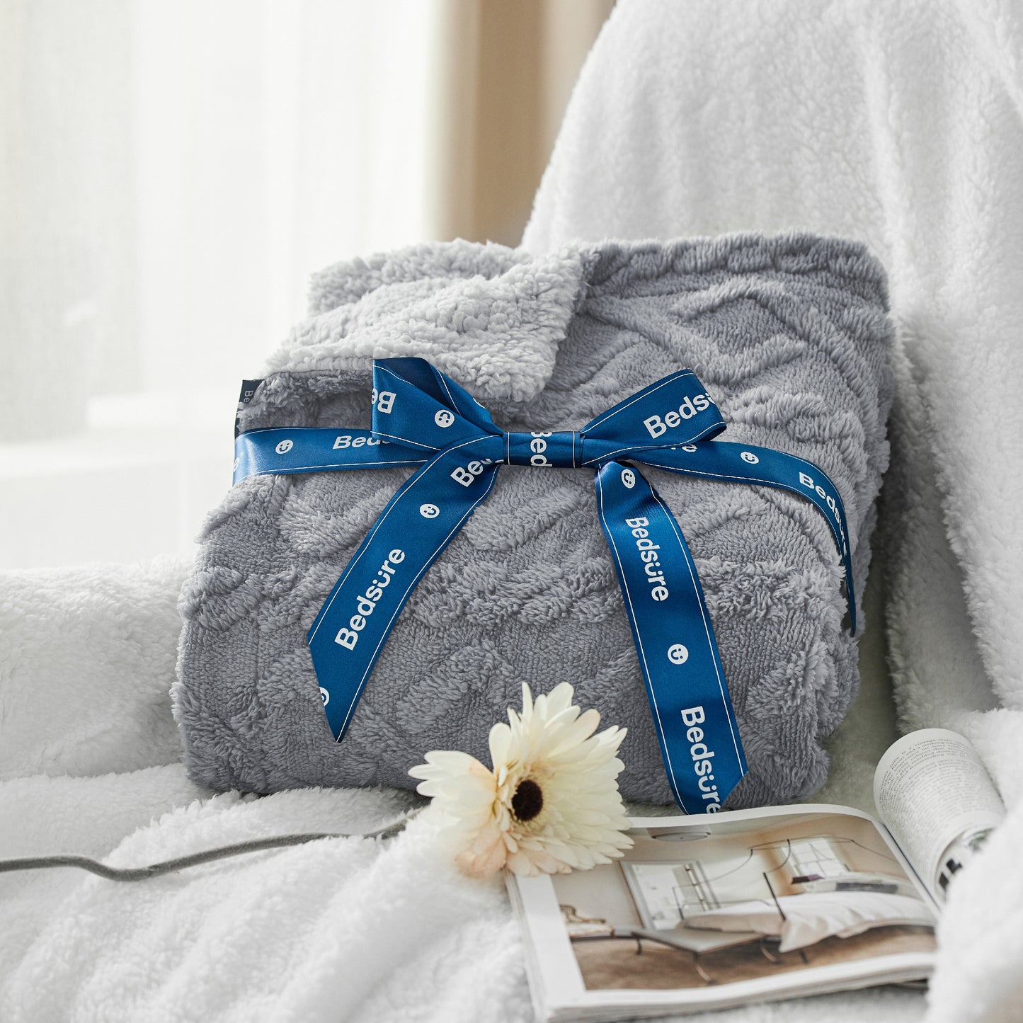 Sherpa Kuscheldecke für Sofa