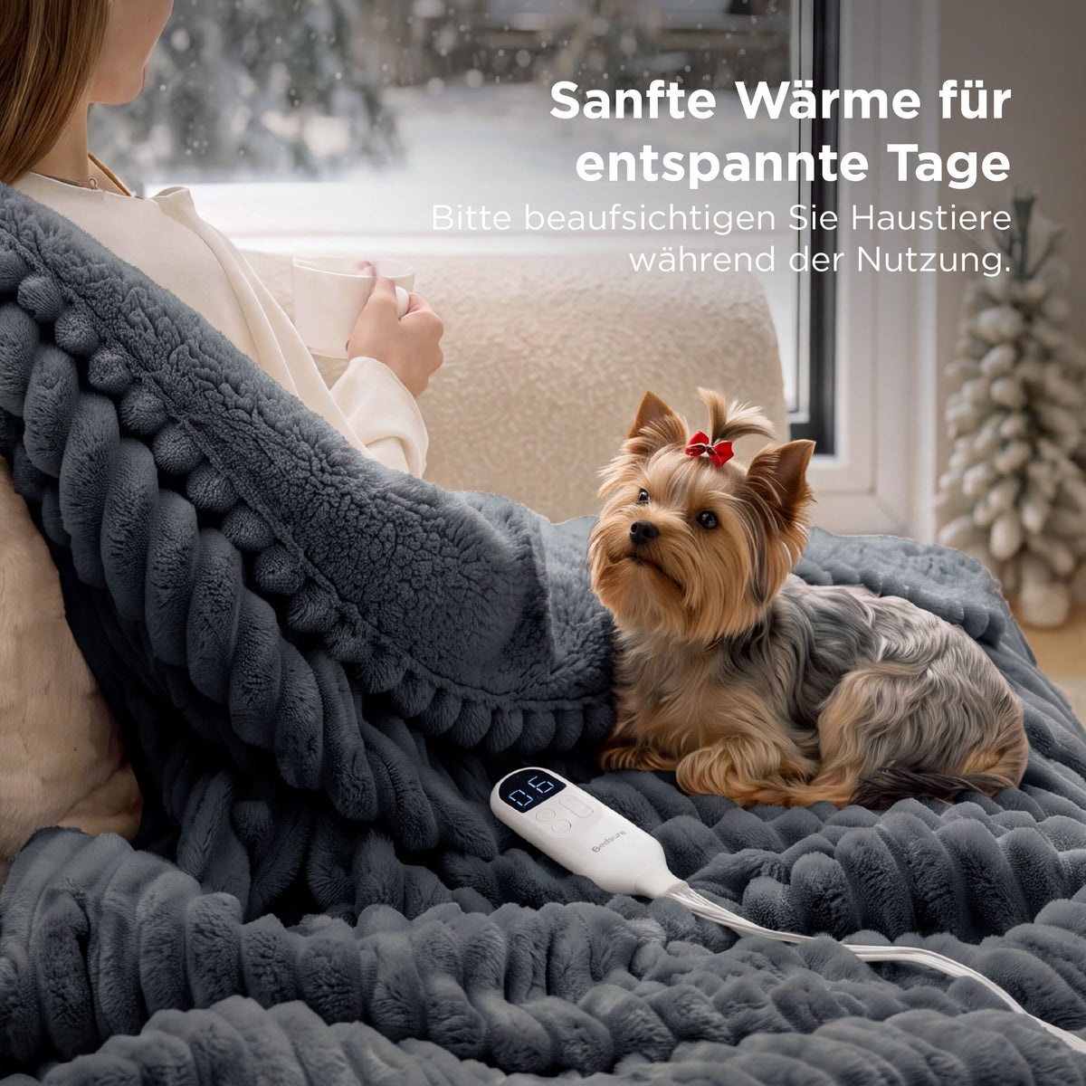 Gestreifte Flanell-Heizdecke