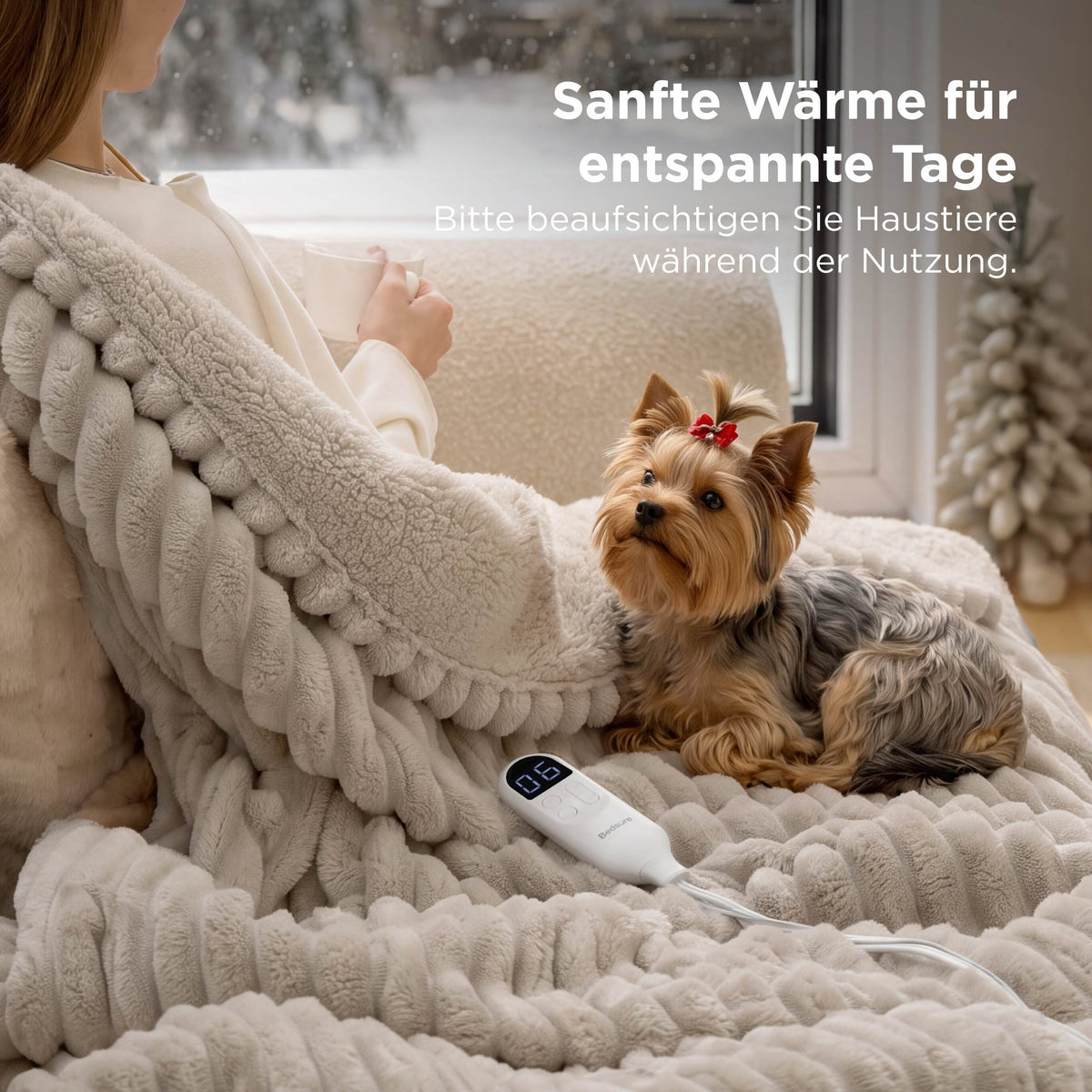 Gestreifte Flanell-Heizdecke