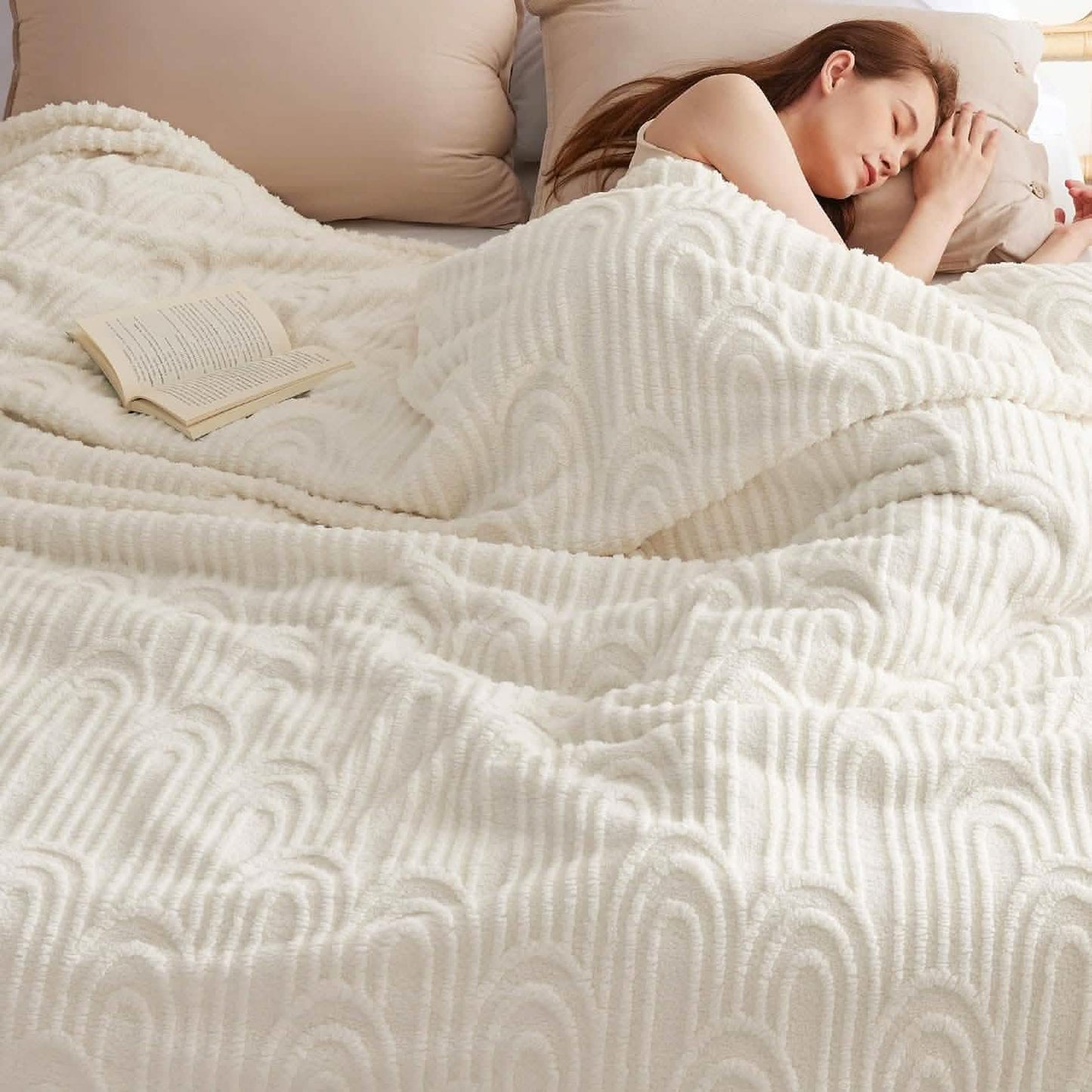 Bogen-Design Flauschige Sherpa Decke