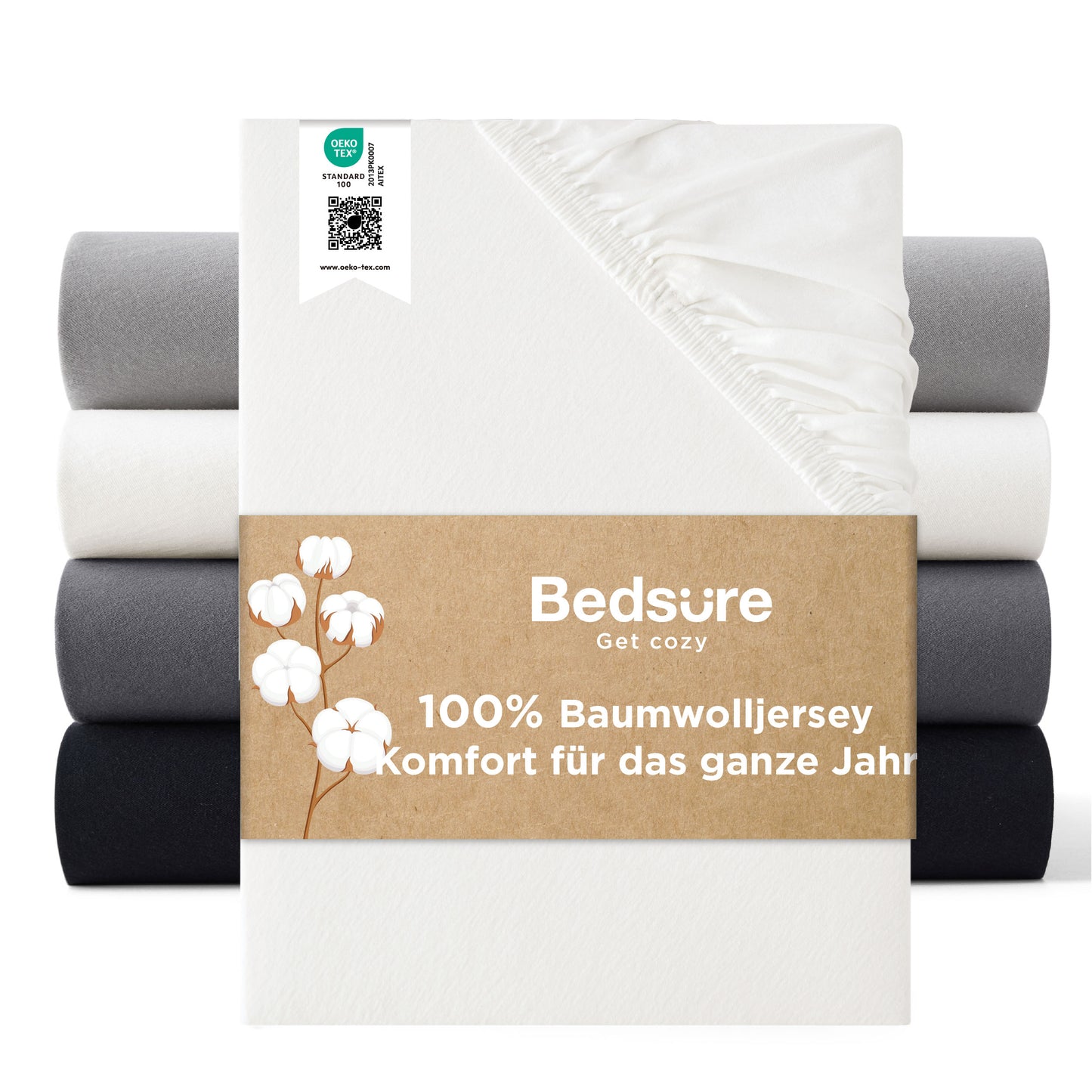 100% Baumwolljersey Spannbettlaken