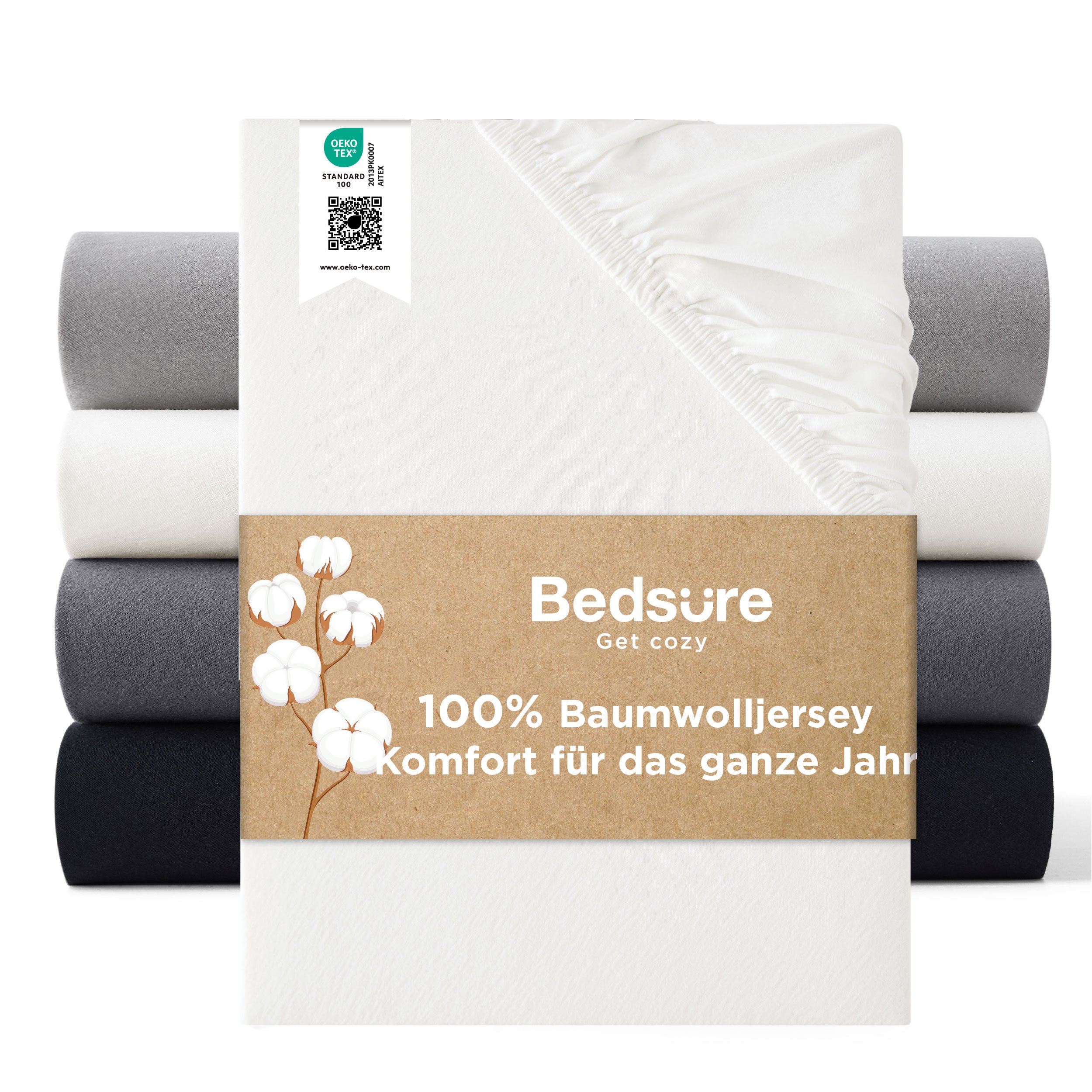 100% Baumwolljersey Spannbettlaken