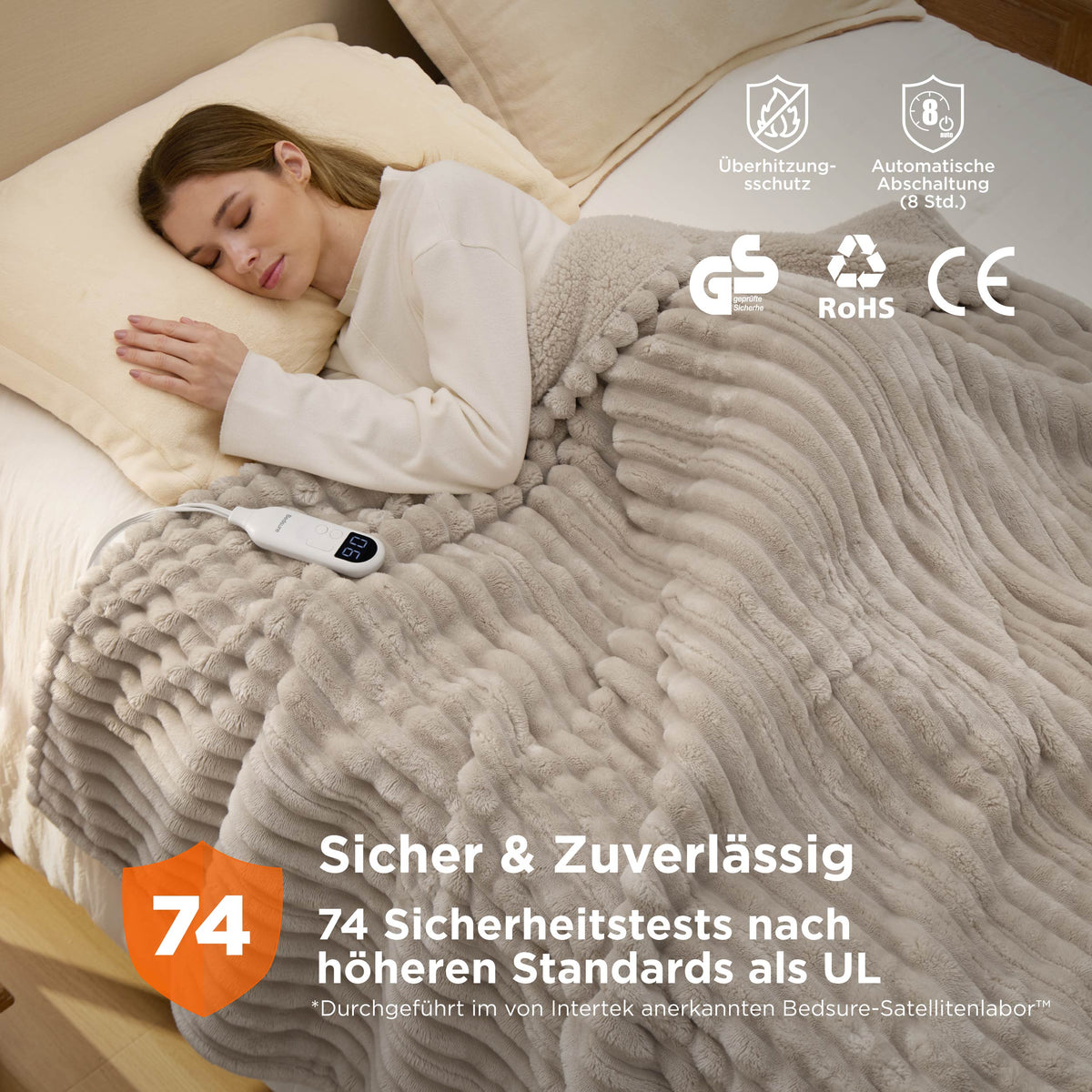 Gestreifte Flanell-Heizdecke