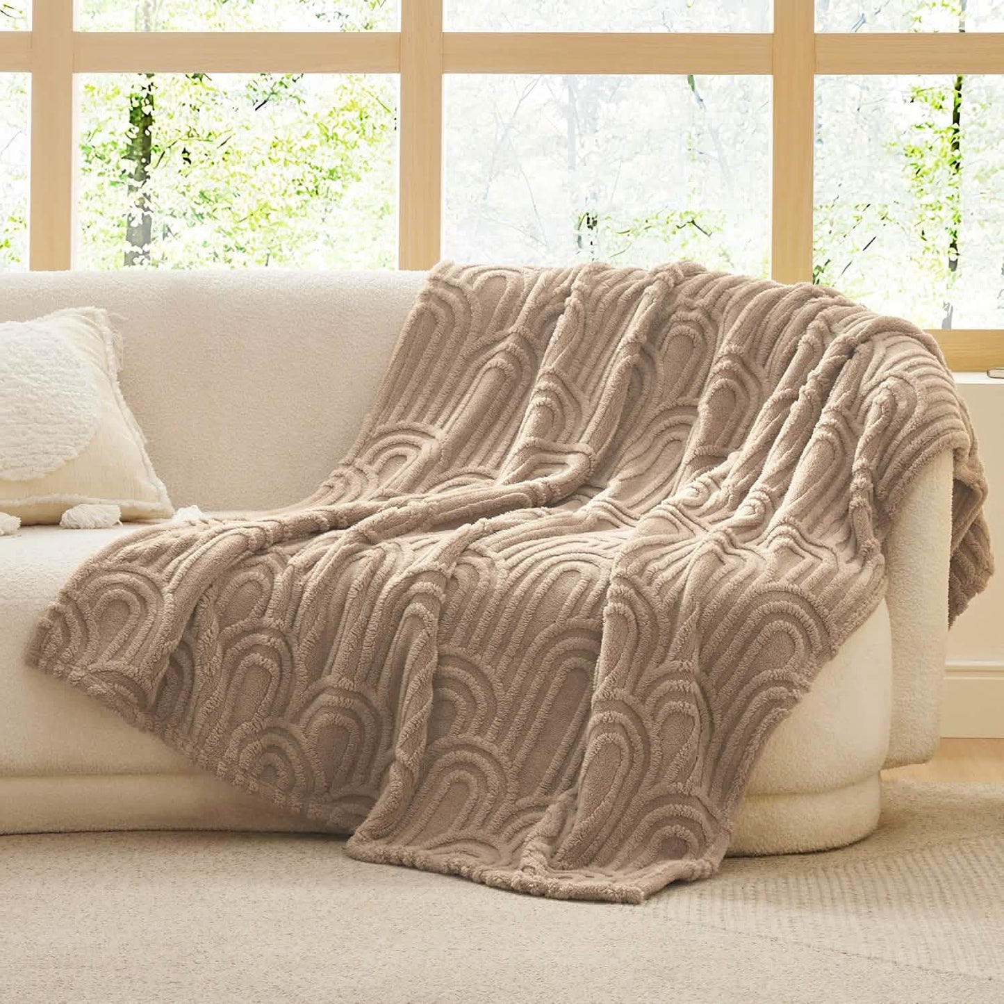 Bogen-Design Flauschige Sherpa Decke
