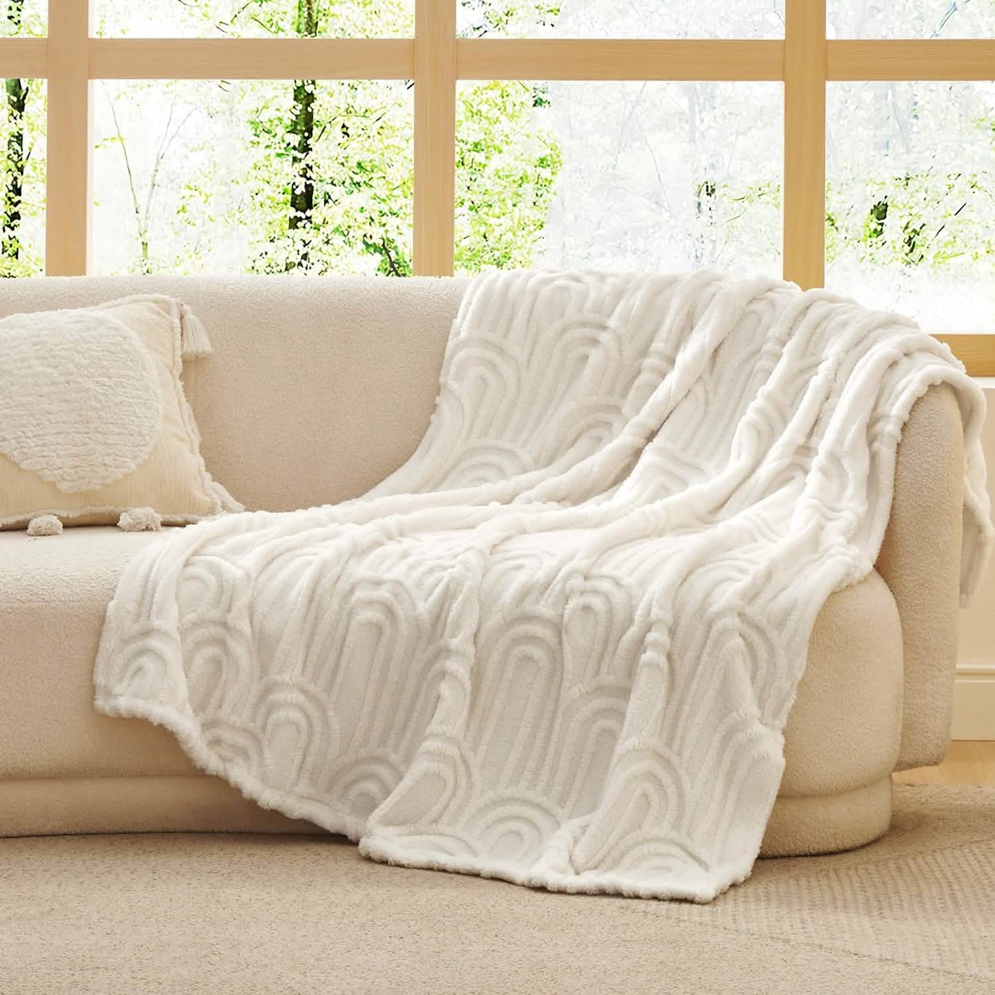 Bogen-Design Flauschige Sherpa Decke