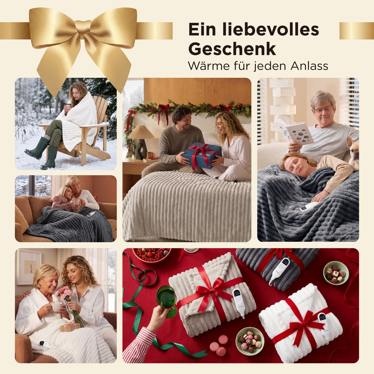 Gestreifte Flanell-Heizdecke