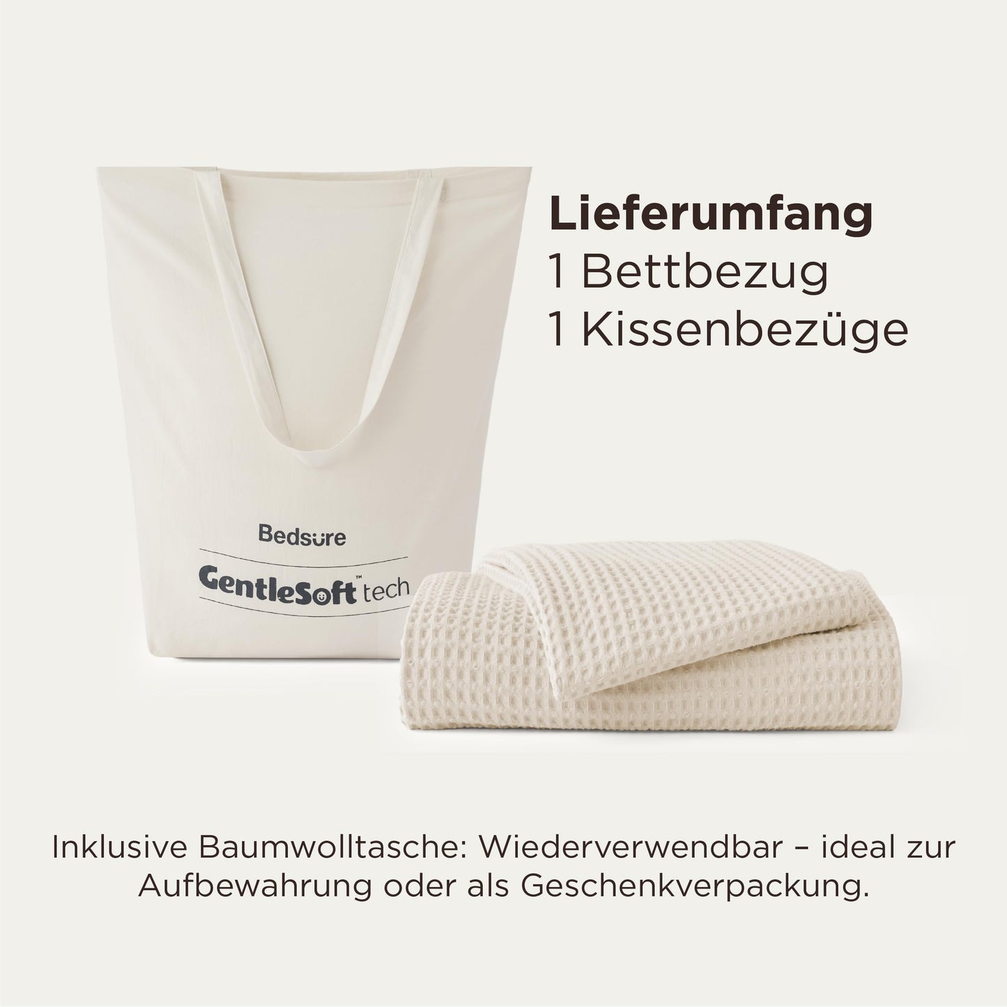 Bettwäsche aus Baumwolle mit Waffelstruktur