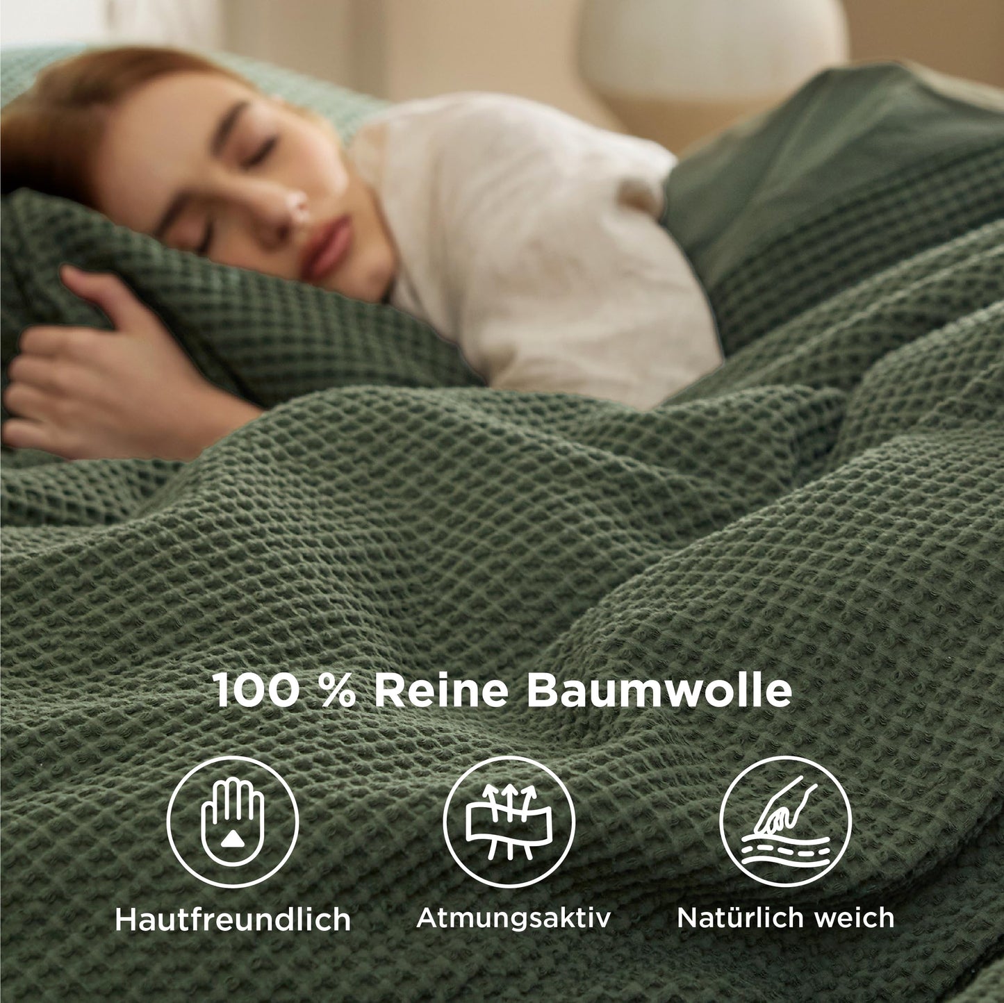 Bettwäsche aus Baumwolle mit Waffelstruktur