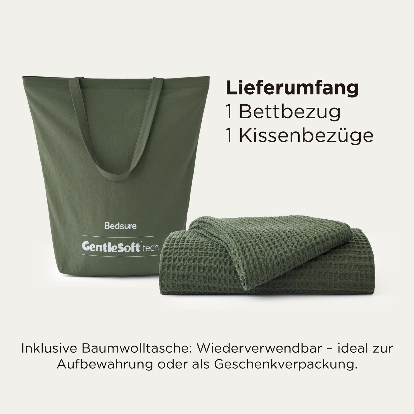 Bettwäsche aus Baumwolle mit Waffelstruktur