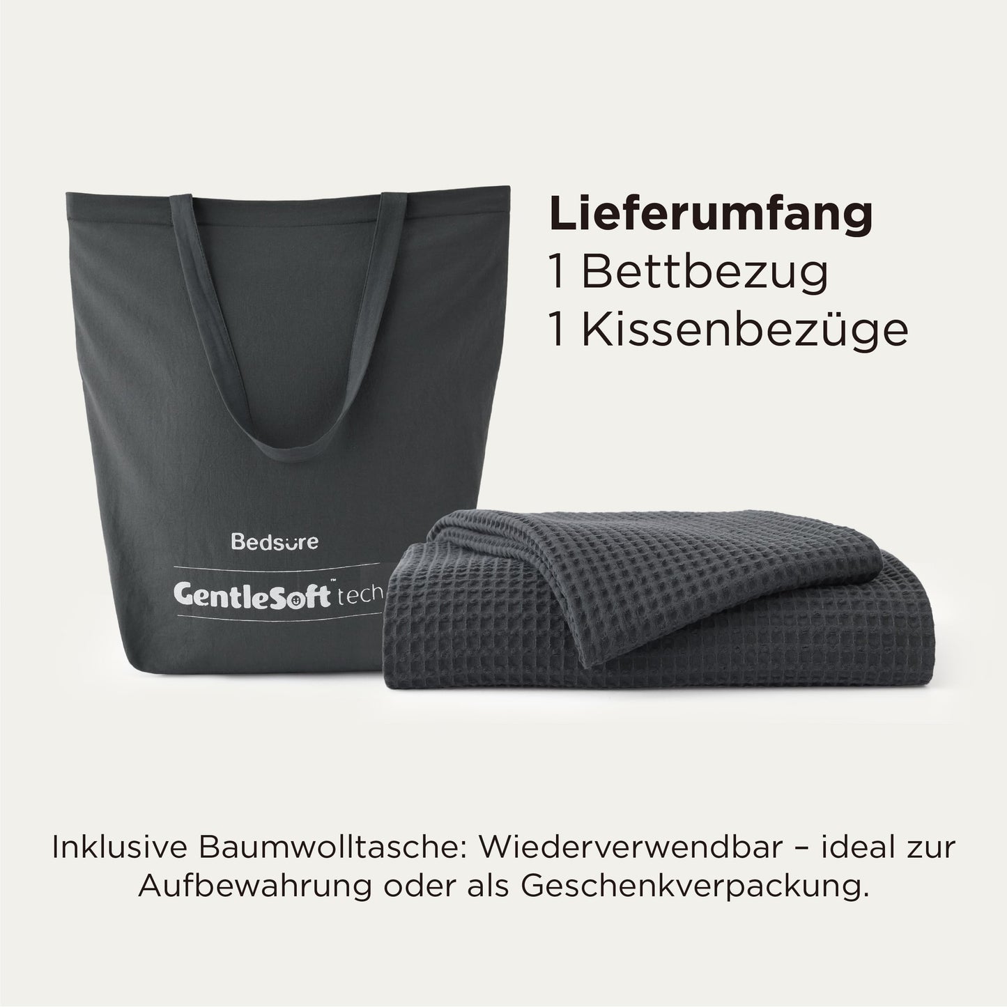 Bettwäsche aus Baumwolle mit Waffelstruktur